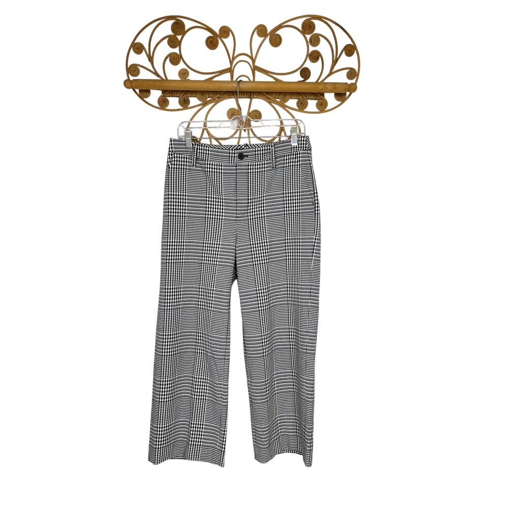 Banana Republic Wide Leg crop plaid pants 6